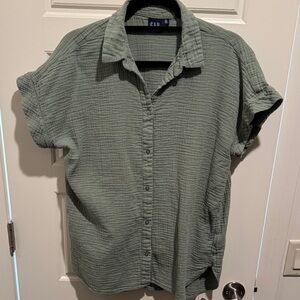 GAP Cotton Sage Green Button Down Shirt XL Tall